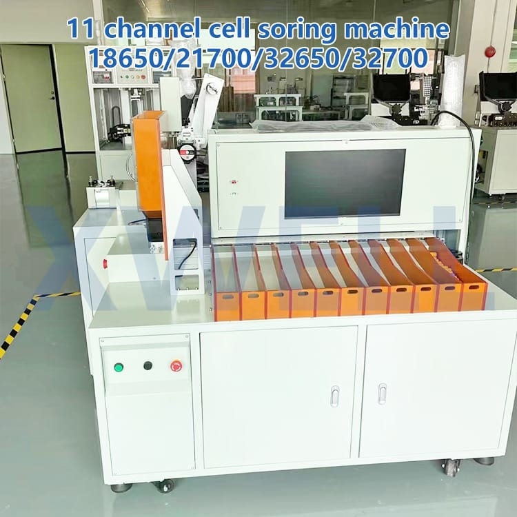 11 채널 원통형 셀 소팅 머신 80PPM 터치 스크린 분류기 배터리 선택기